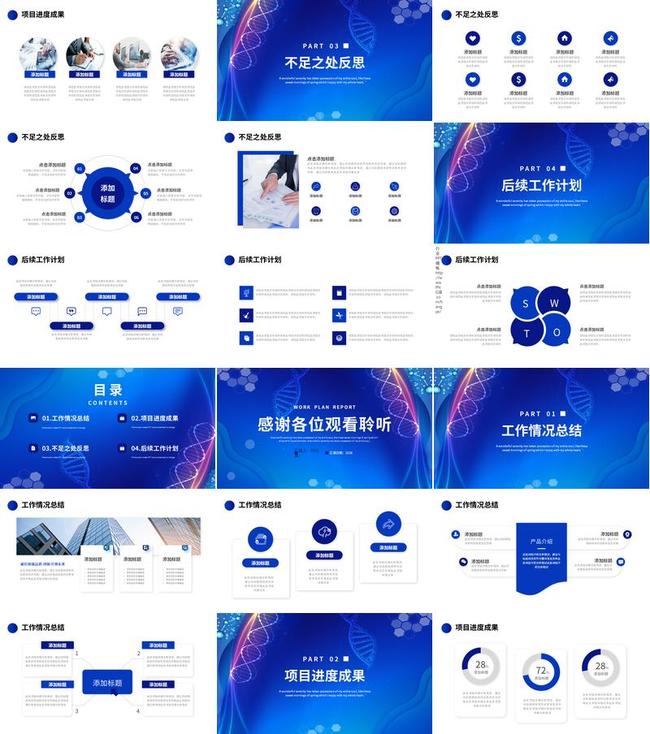 医疗行业年终总结PPT模板 - PNG派