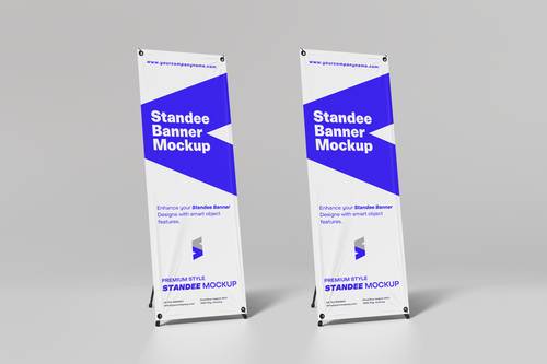 展架易拉宝牌PS样机模板 - PNG派