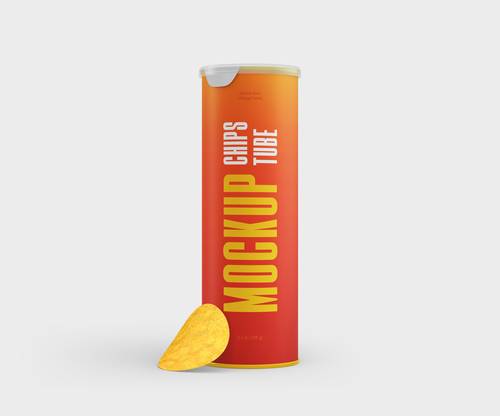 桶装薯片包装盒PS样机模板 - PNG派