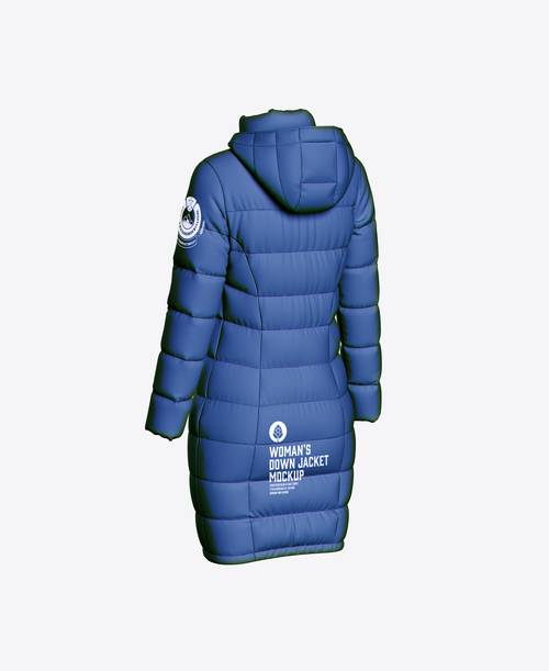 长款羽绒服PS样机模板 - PNG派