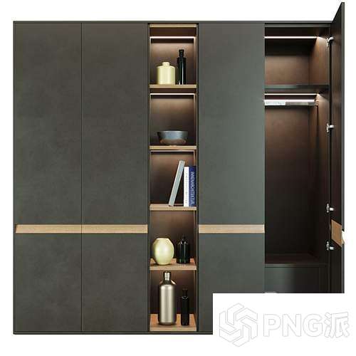 极简衣柜3D模型 - PNG派