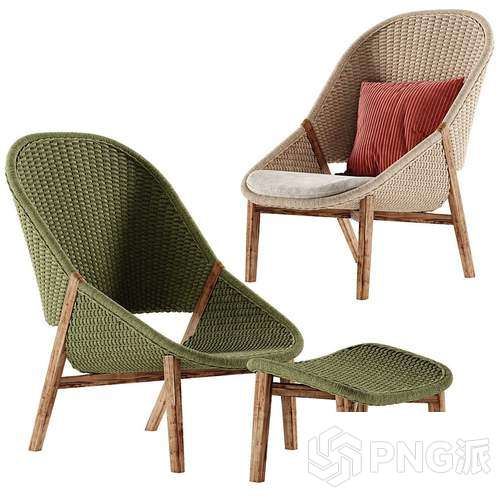 单人沙发3D模型 - PNG派