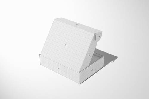 长扁形纸质翻盖包装盒PS样机模板 - PNG派