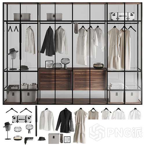 轻奢衣柜3D模型 - PNG派