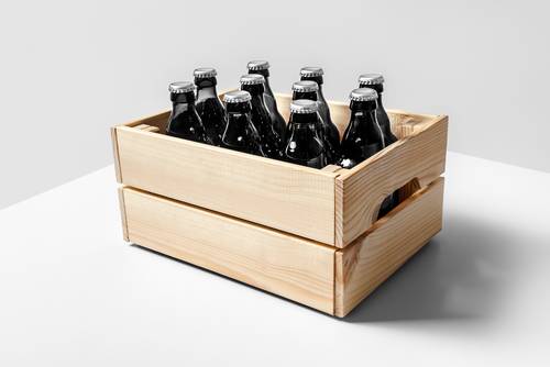 小型玻璃瓶黑啤包装PS样机模板 - PNG派