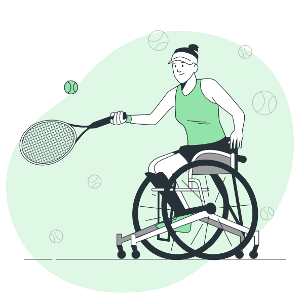 轮椅网球矢量svg插画 - PNG派