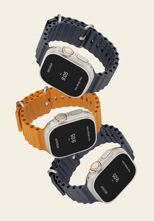 苹果智能手表PS样机模板 - PNG派