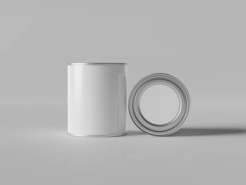 圆柱形金属锡罐包装PS样机模板 - PNG派