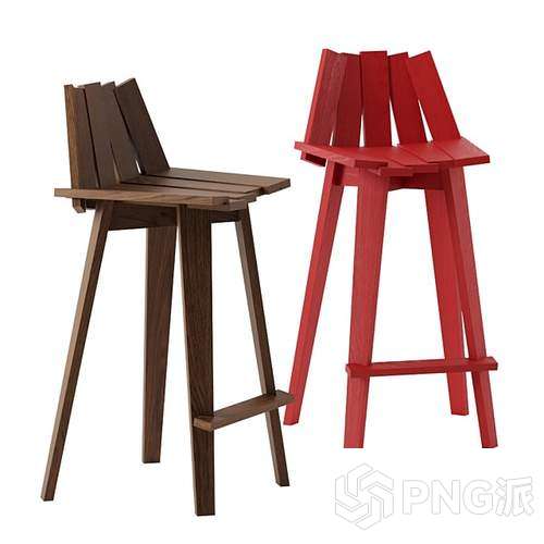 个性北欧现代吧椅3D模型 - PNG派
