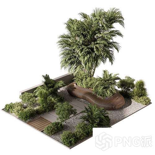 现代绿植盆景3D模型 - PNG派