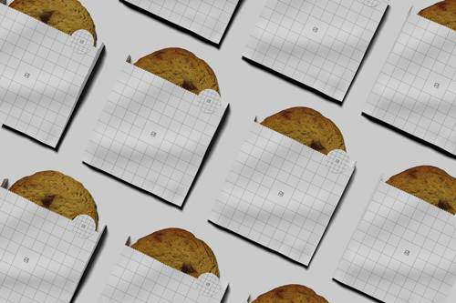 零食纸袋、曲奇饼干包装PS样机模板 - PNG派