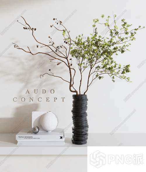 极简绿植盆景3D模型 - PNG派