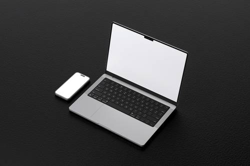 笔记本电脑和手机展示PS样机模板 - PNG派