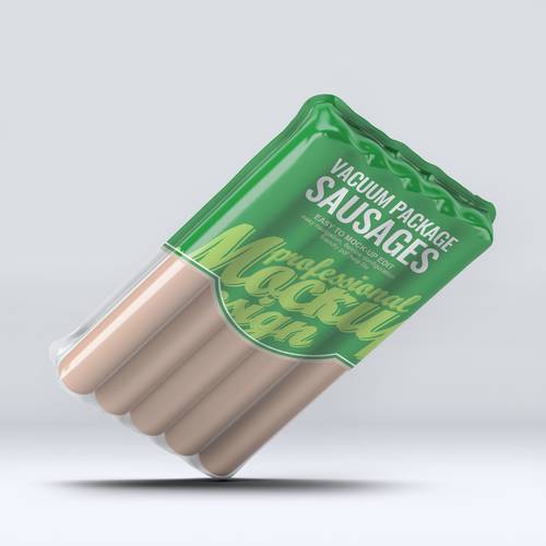 真空包装火腿肠香肠密封包装袋PS样机模板 - PNG派