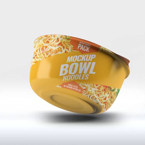 大碗面桶装方便面包装PS样机模板 - PNG派