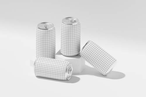 饮料罐易拉罐PS样机模板 - PNG派