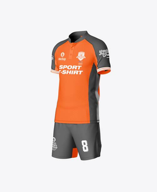 男士整套球衣短袖短裤PS样机模板 - PNG派