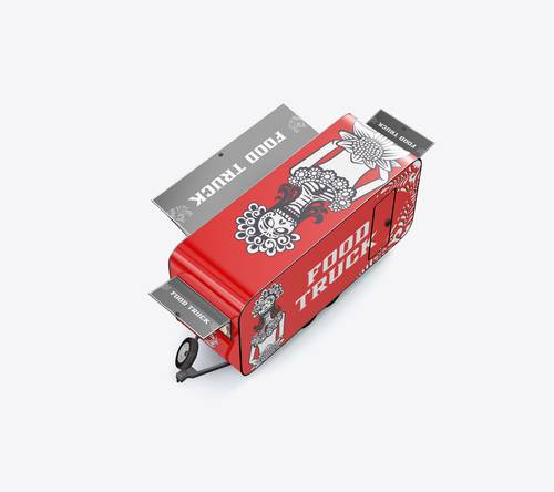 拖挂式移动餐车PS样机模板 - PNG派