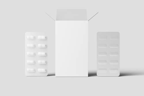 胶囊药片包装PS样机模板 - PNG派