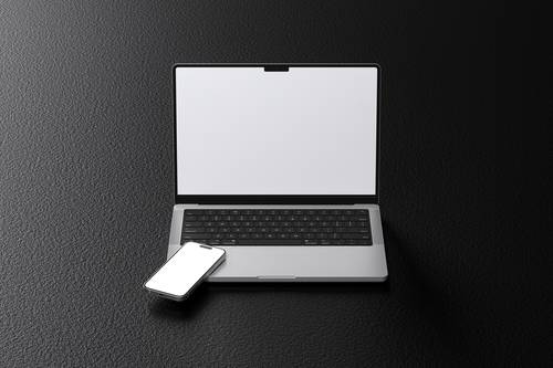 笔记本电脑和手机展示PS样机模板 - PNG派