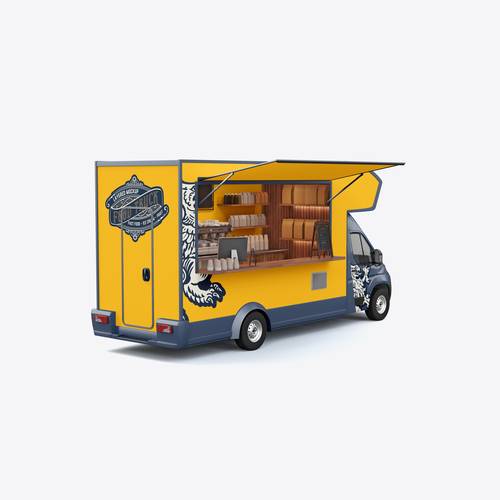 移动快餐车PS样机模板 - PNG派