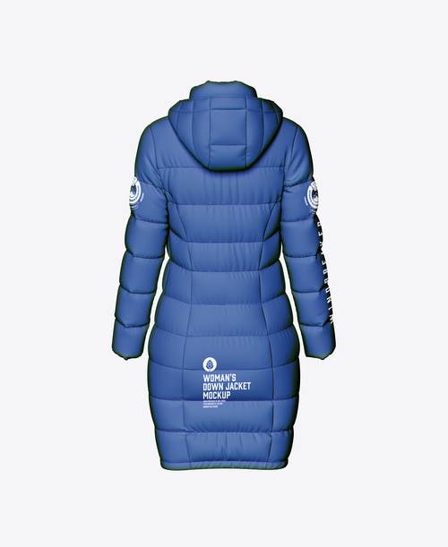 长款羽绒服PS样机模板 - PNG派