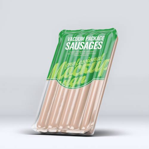 真空包装火腿肠香肠密封包装袋PS样机模板 - PNG派