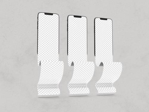 手机溢出长滚动屏幕PS样机模板 - PNG派