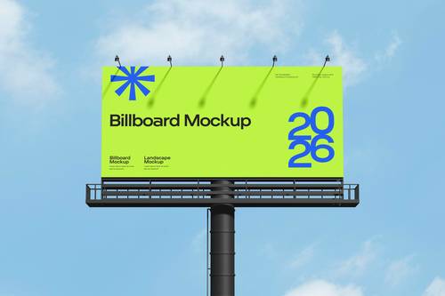 户外高炮广告牌PS样机模板 - PNG派