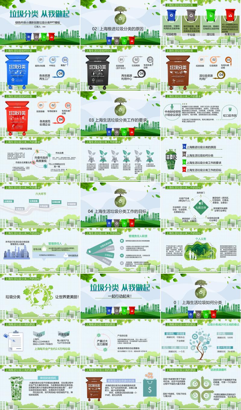 垃圾分类从我做起PPT模板 - PNG派