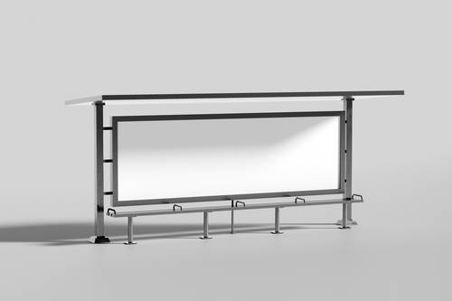 公交站牌广告PS样机模板 - PNG派