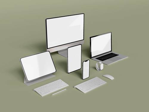 电脑手机移动设备展示PS样机模板 - PNG派