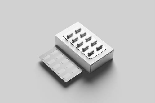 胶囊药片包装PS样机模板 - PNG派