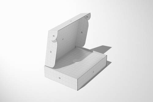 长扁形纸质翻盖包装盒PS样机模板 - PNG派