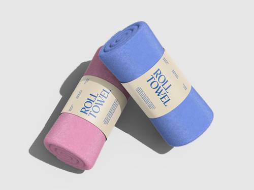 毛巾卷纸套包装PS样机模板 - PNG派