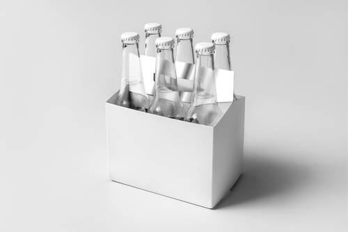 透明玻璃瓶饮料啤酒包装PS样机模板 - PNG派