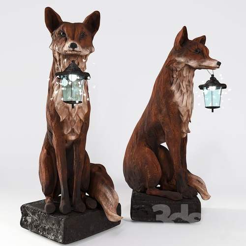 狐狸提灯摆件3D模型 - PNG派