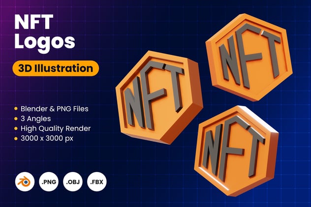 3D NFT LOGO图形 - PNG派