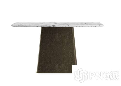 大理石面梯形柱餐桌3D模型 - PNG派