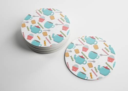 不同样式杯垫PS样机模板 - PNG派