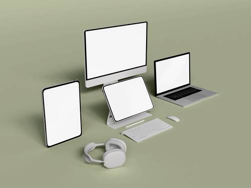 电脑手机移动设备展示PS样机模板 - PNG派