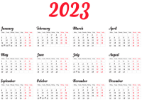 2023年日历 - PNG派