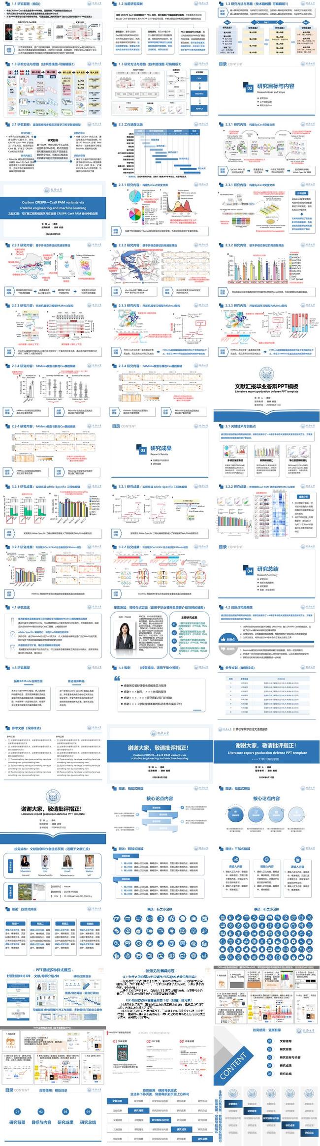 文献汇报PPT模板 - PNG派